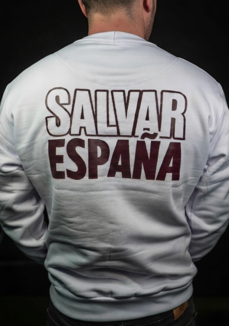 SUDADERA “SALVAR ESPAÑA” BLANCA